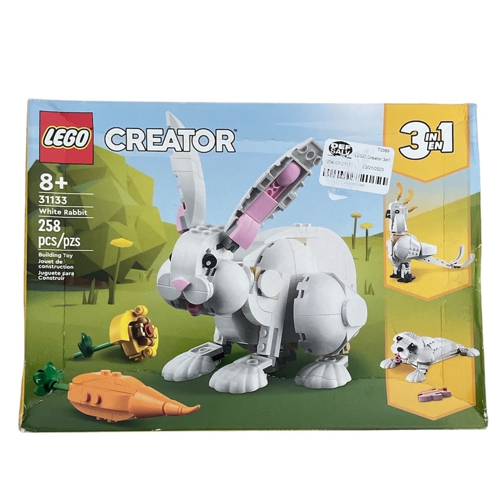 LEGO Creator 3in1 White Rabbit Animal Toy Building Set for Kids